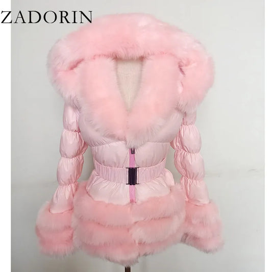 Faux Fur Duck Down  Puffer Jacket