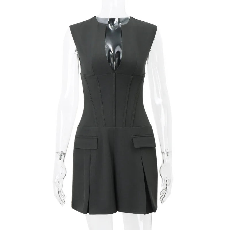 corset suit pleated skirt dress