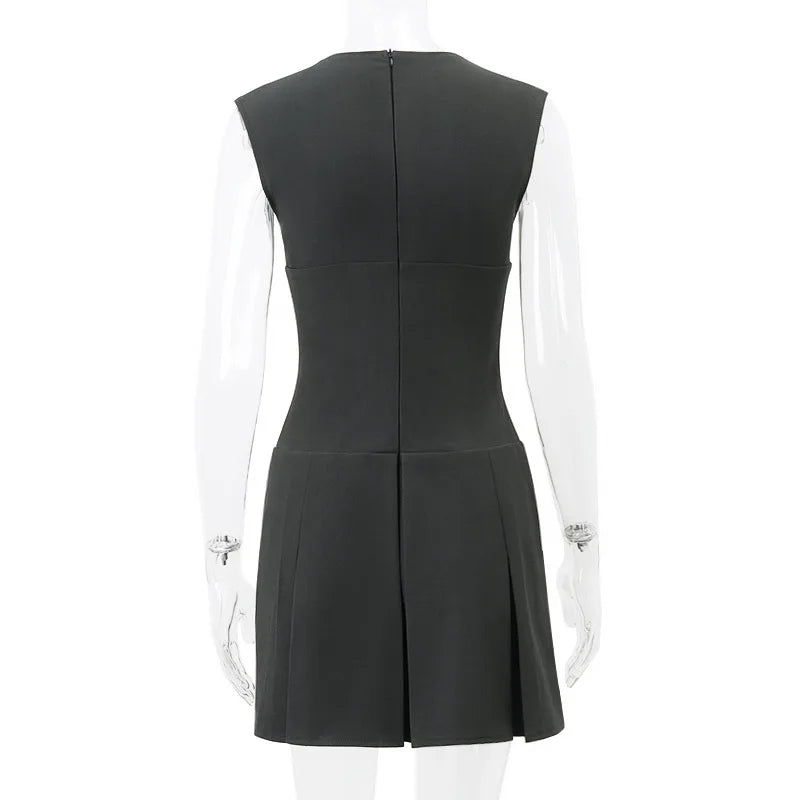 corset suit pleated skirt dress