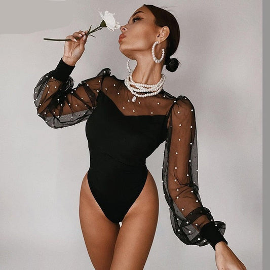 Long Puff Sleeve Bodysuit